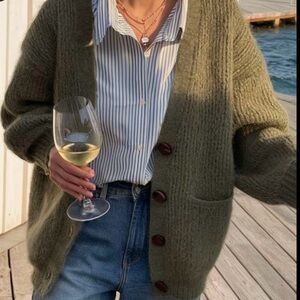 Torrid | Olive Green V-Neck Button Cardigan